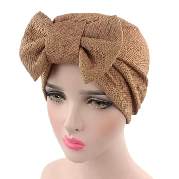 bonnet turban femme coton cafe 8