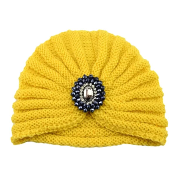 bonnet turban laine femme jaune 8