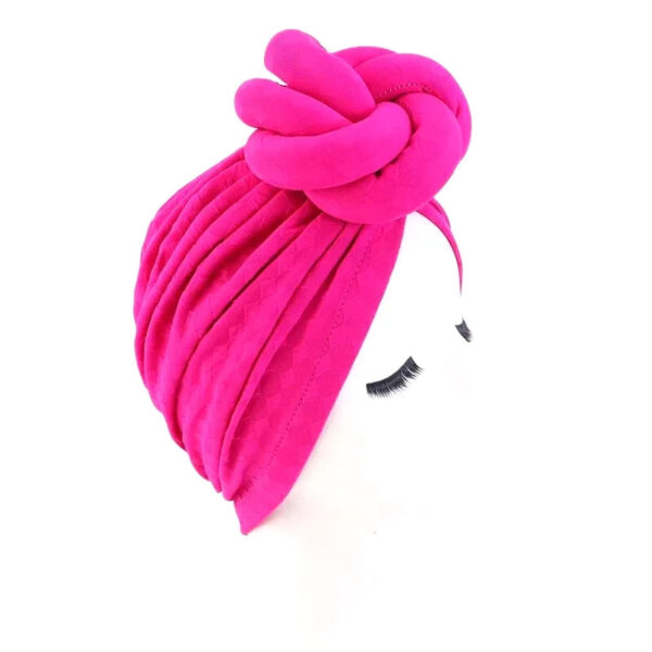 chapeau turban femme rose fluo 7