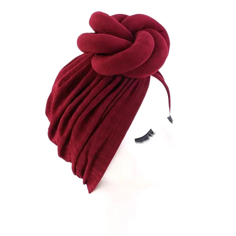 Chapeau Turban Fleur Femme - Rouge