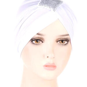 turban blanc femme
