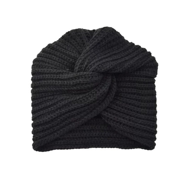 turban femme au tricot noir 10