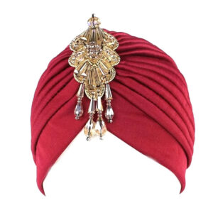 turban femme luxe rouge vif
