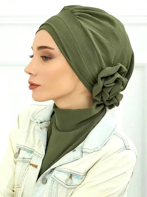 turban femme musulmane vert militaire 14