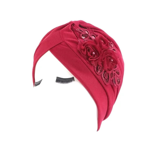 turban femme soie rouge 8
