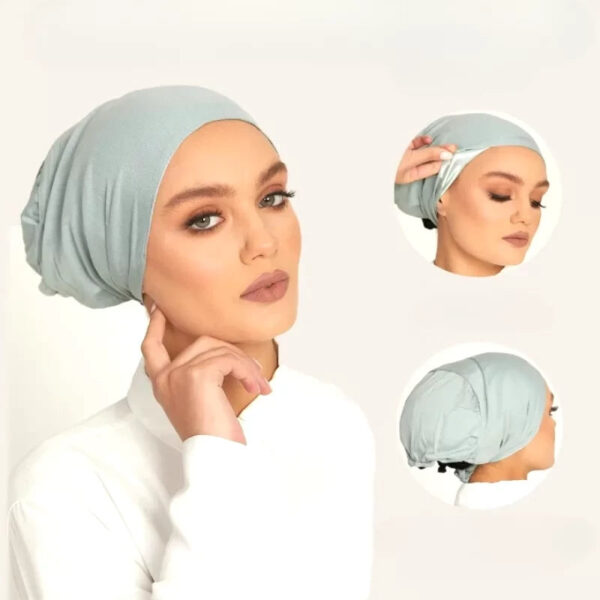 turban femme voilee hijab bleu fluffy 5