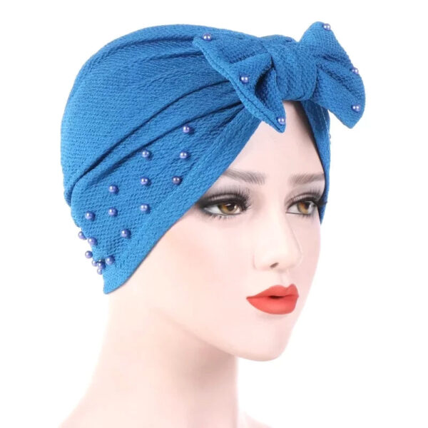 turban noeud papillon femme bleu 9